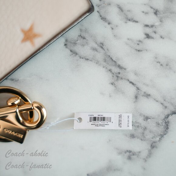 NWT Coach CX074 North/South Mini Tote Bag Charm With Star Print - Picture 9 of 11